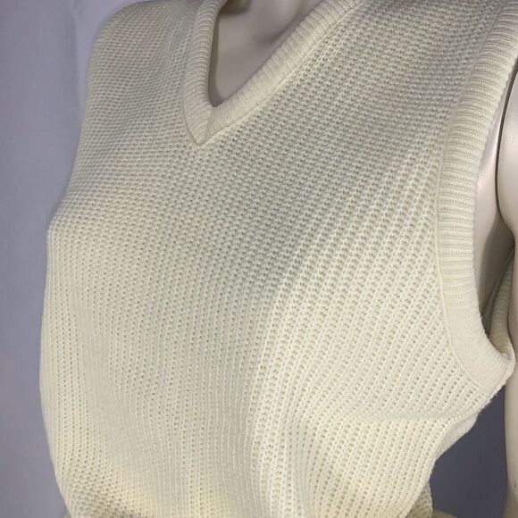 Vintage Pastel Yellow Acrylic Sweater Vest Size Small - Picture 8 of 12